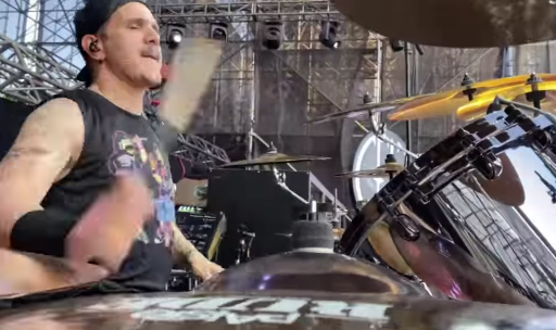 Charlie Benante performing live with Pantera