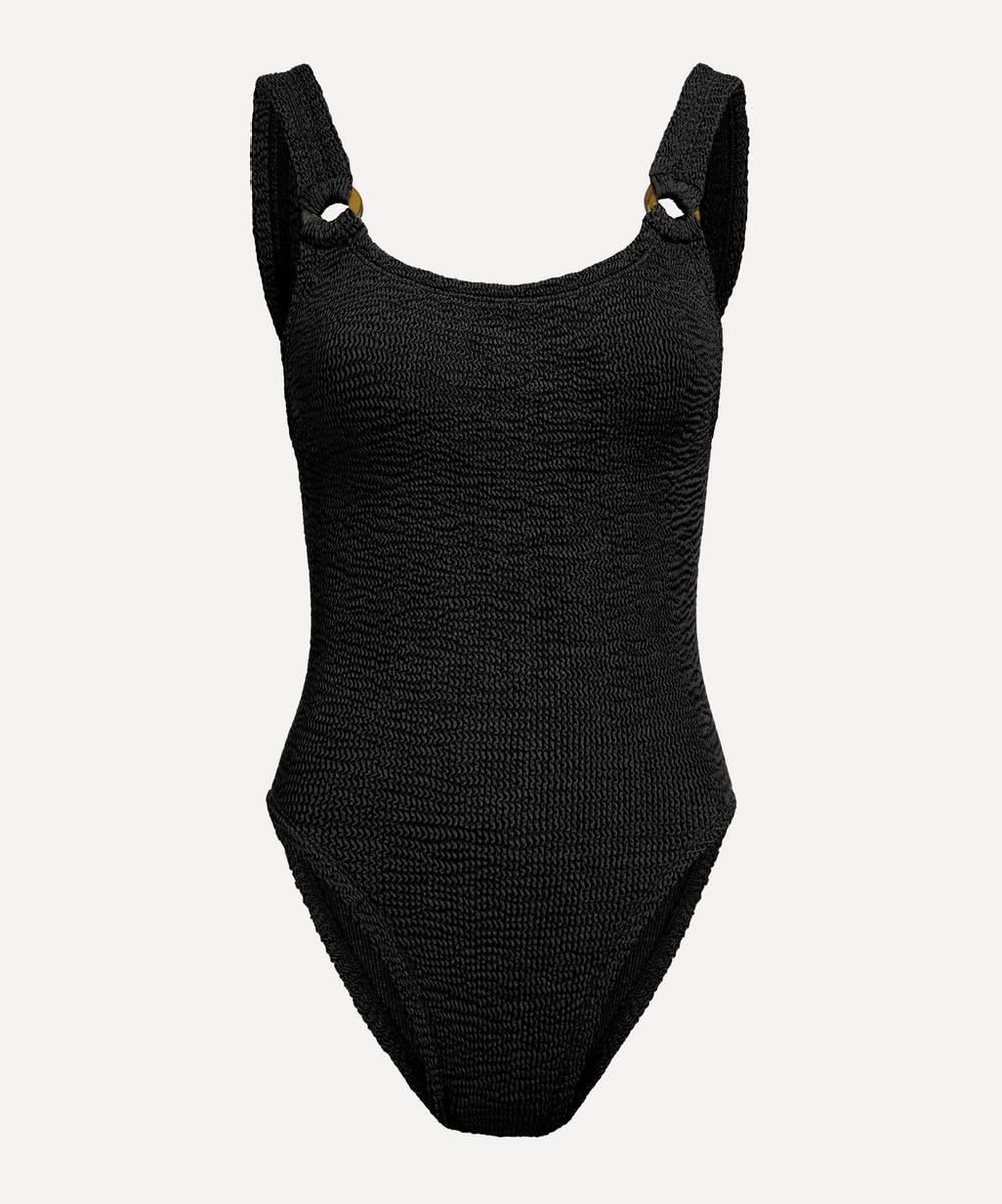 Domino Swimsuit With Tortoiseshell Hoops