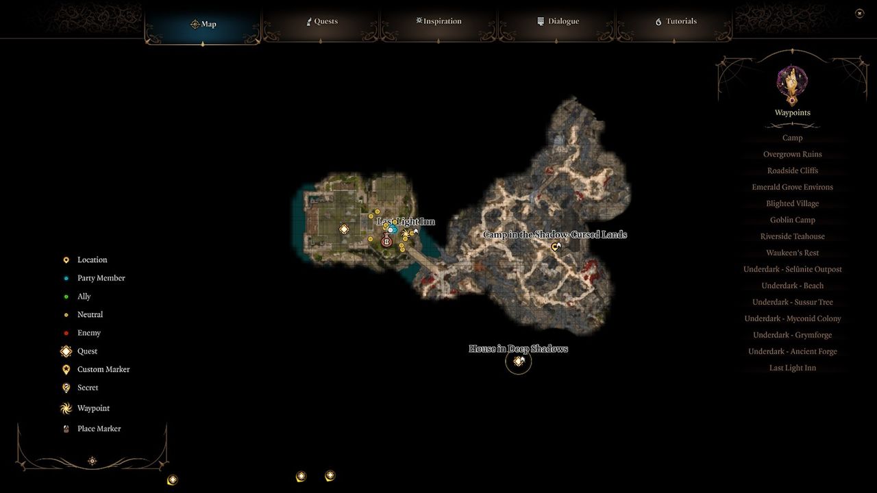 Baldur's Gate 3 companions - Jaheira's location at the Last Light Inn
