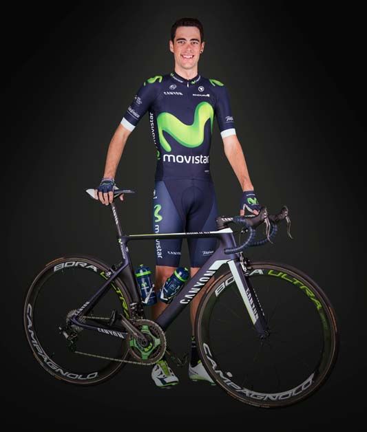 Jorge Arcas with Movistar's 2016 bike