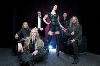 Nightwish (left to right): Emppu Vuorinen, Marco Hietala, Tuomas Holopainen, Floor Jansen, Kai Hahto, Troy Donockley