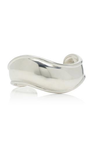 Exclusive Small Wave 24k White-Gold Cuff