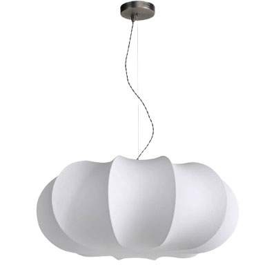 white sculptural oversized pendant light