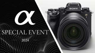 A teaser for a Sony Alpha event next to the Sony A1 camera