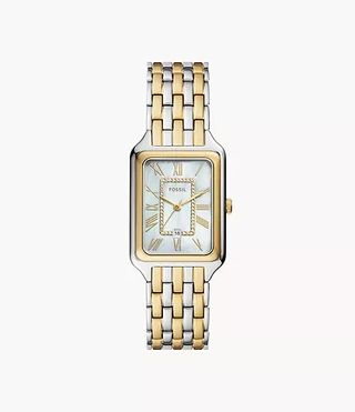 Fossil, Raquel Three-Hand Date Two-Tone Stainless Steel Watch