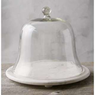 Marble and glass cake cloche