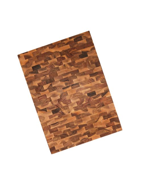 Crate & Barrel Rectangular Acacia End-Grain Cutting Board