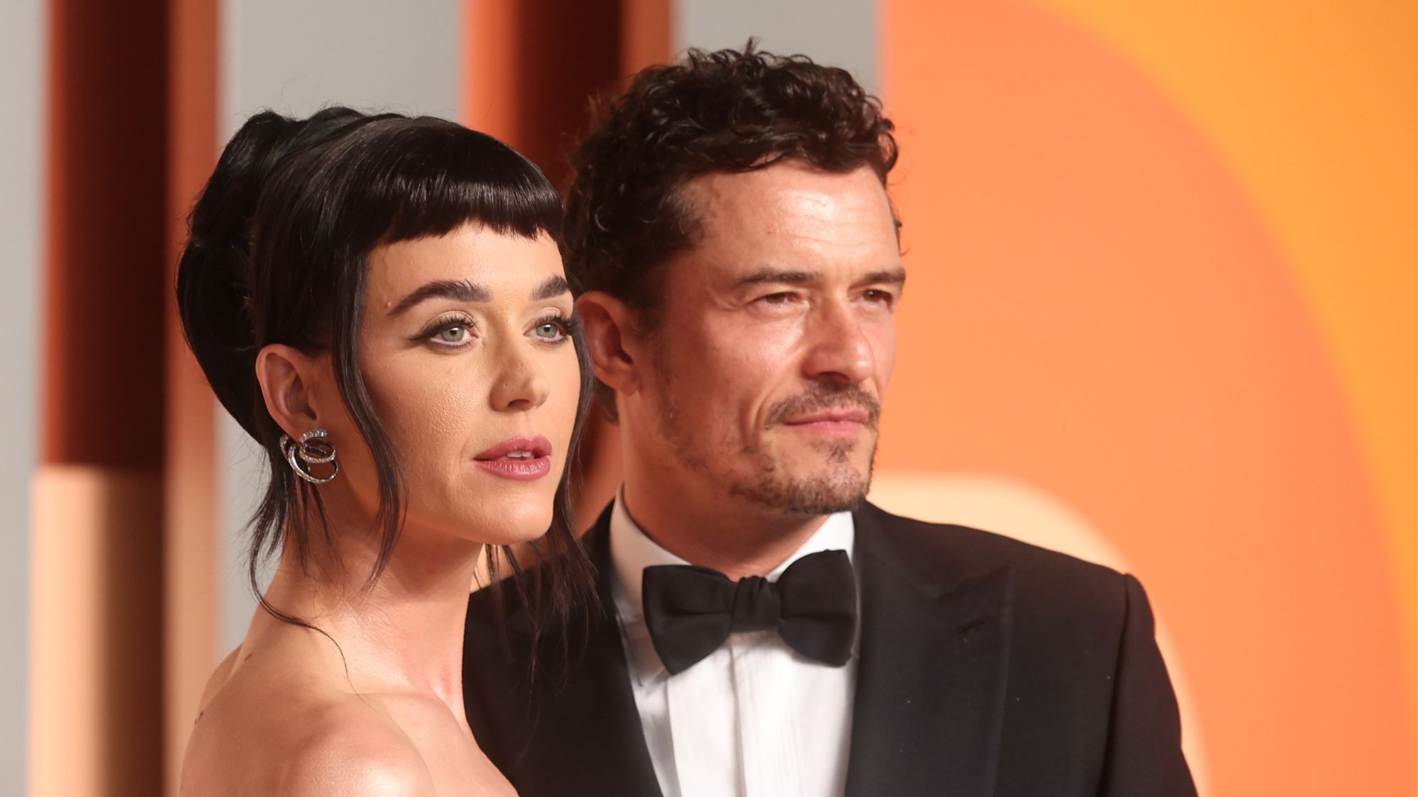 Katy Perry and Orlando Bloom attend the 2025 Vanity Fair Oscars Party