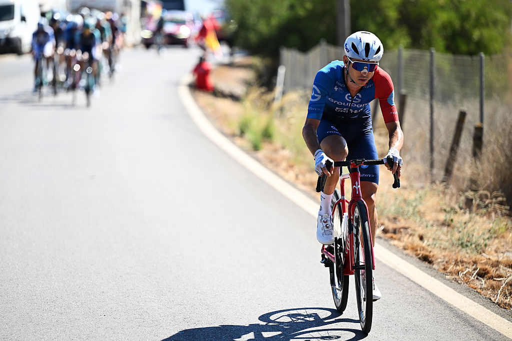 ESTEPONA&amp;#8203;, SPAIN - SEPTEMBER 11: Rudy Molard of France and Team Groupama - FDJ United attacks during the La Vuelta - 81st Tour of Spain 2026, Stage 19 a 210.8km stage from Velez-Malaga to Penas Blancas. Estepona 1274m / #UCIWT / on September 11, 2026 in Estepona, Spain. (Photo by Tim de Waele/Getty Images)