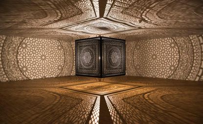 Large-scale shadow box comprised of Moorish patterns