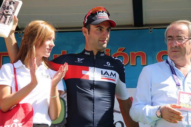 Matteo Pelucchi (IAM Cycling) on the podium
