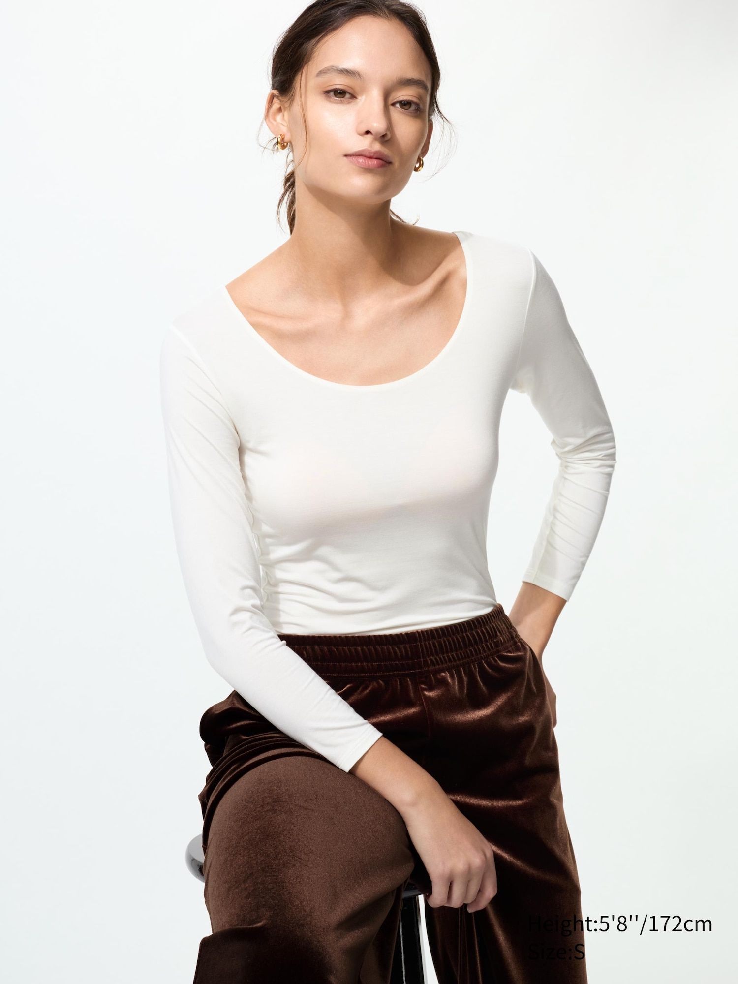 Heattech Scoop Neck T-Shirt (long Sleeve)