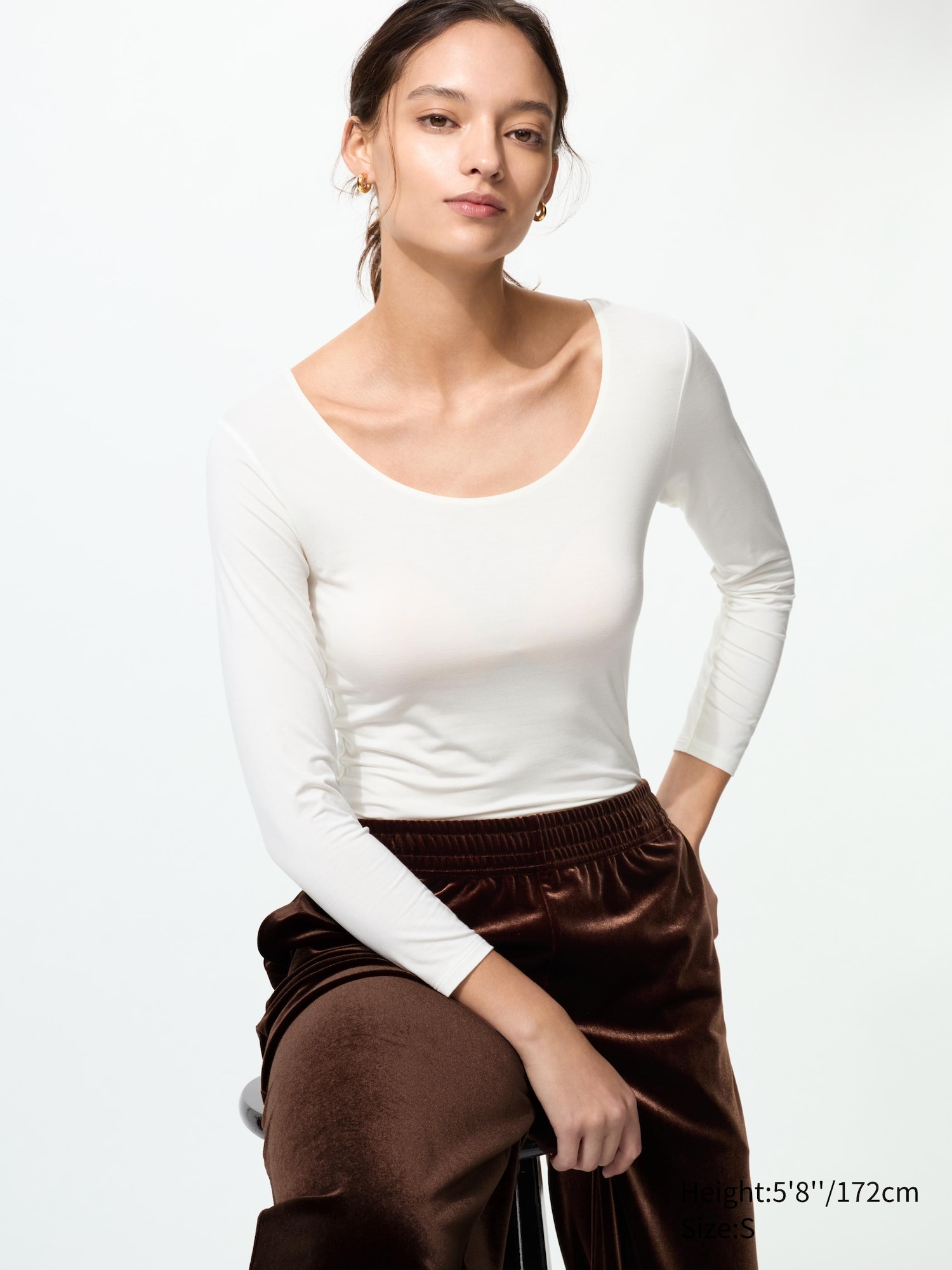 Heattech Scoop Neck T-Shirt (long Sleeve)