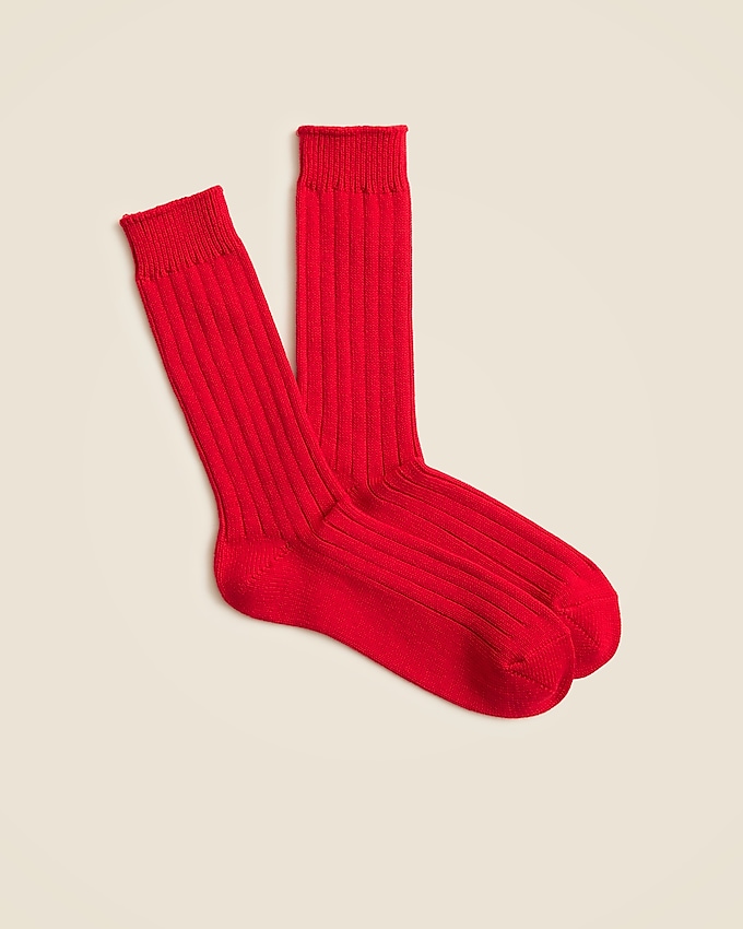 Ribbed Cotton-Blend Socks