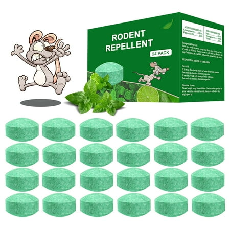 Rodent Repellent, Peppermint Oil for Mice Rats Squirrel Pests Repellent Indoor &amp;amp; Outdoor Use, Natural Rat Mouse Deterrent Family &amp;#65288;24 Pack&amp;#65289;