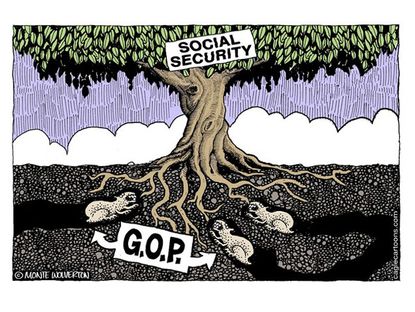 Political cartoon GOP social security U.S.