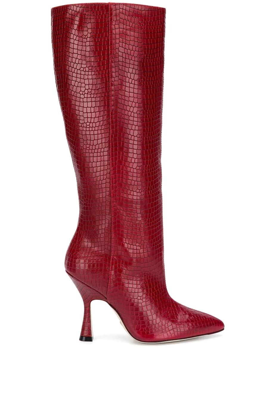 red leather boots