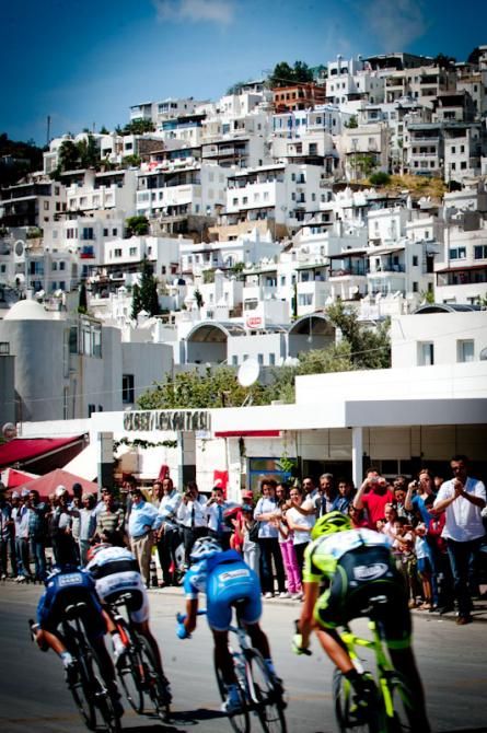 Blue sky and white buildings, it&acirc;s a beautiful landscape in Tour of Turkey 2012