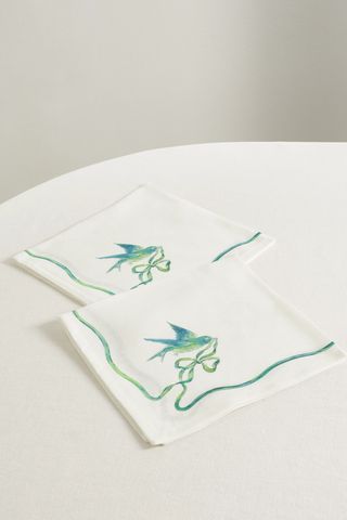 Secret Garden Set of Two Printed Linen Napkins