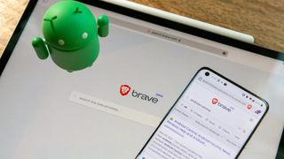 Brave browser search on smartphone and tablet