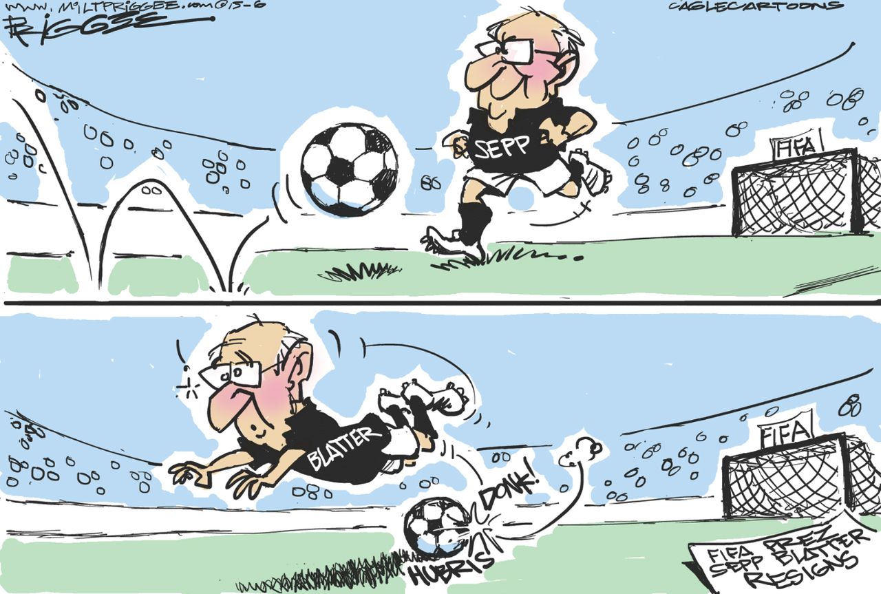 Editorial cartoon FIFA Sepp Blatter