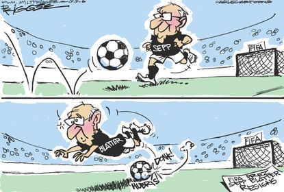 Editorial cartoon FIFA Sepp Blatter
