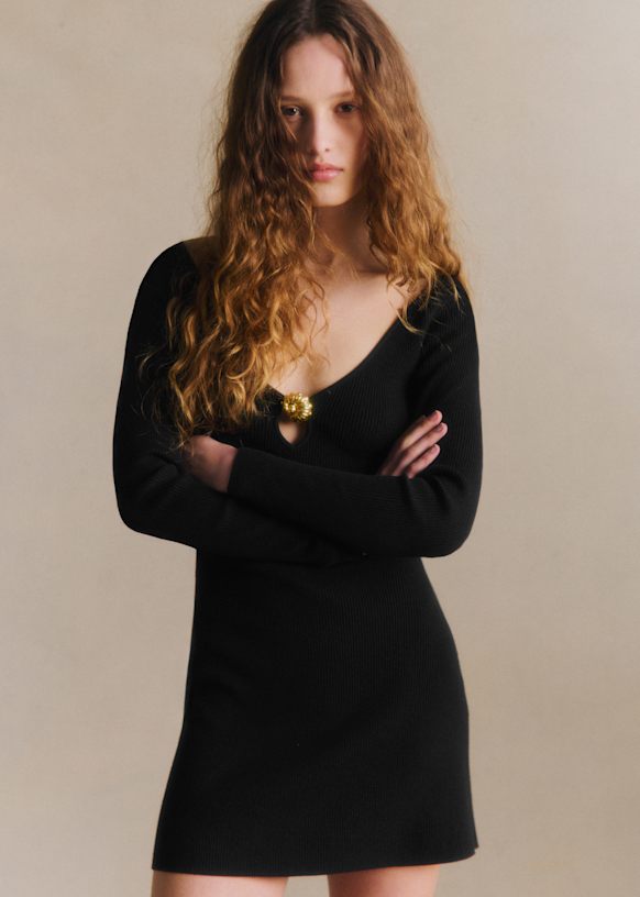 Floraline Dress - Black - Viscose Ecovero&amp;trade; Lenzing&amp;trade; - S&amp;eacute;zane