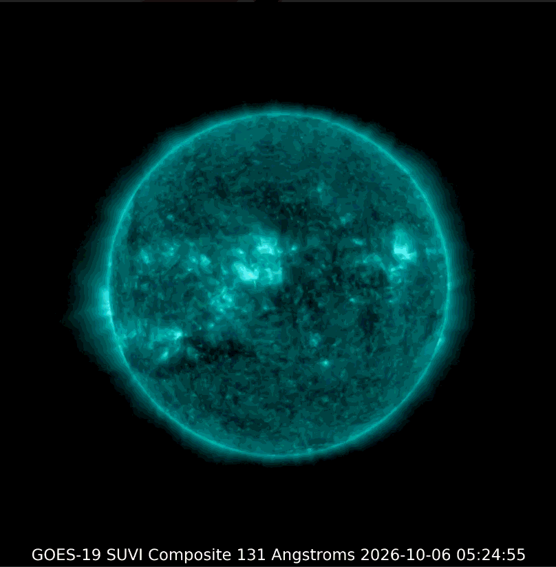 gif animation showing the M class solar flare erupting from the sun.