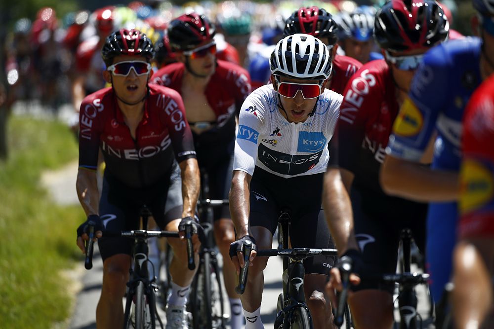 Team Ineos and Egan Bernal during stage 18 at the Tour de France