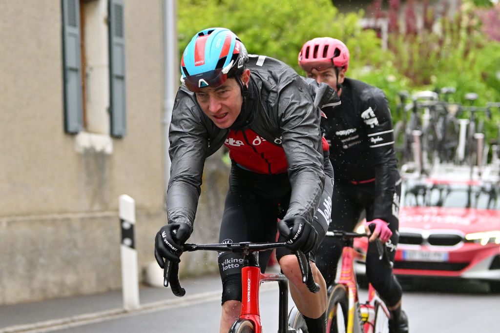VERNIER SWITZERLAND APRIL 28 Jarrad Drizners of Australia and Team Lotto Dstny competes during the 77th Tour De Romandie 2024 Stage 5 a 1508km stage from Vernier to Vernier UCIWT on April 28 2024 in Vernier Switzerland Photo by Luc ClaessenGetty Images