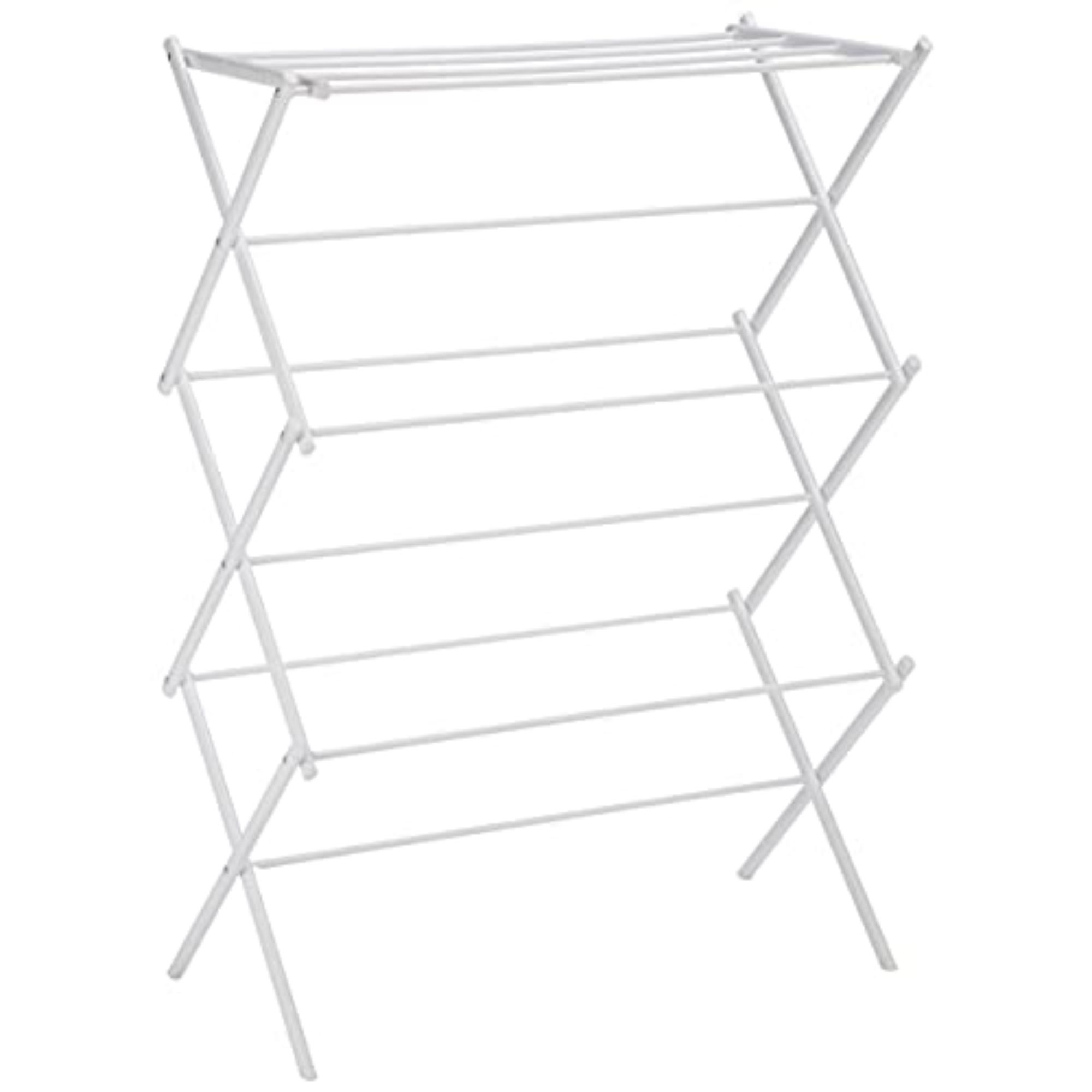 White Amazon basics laundry rack