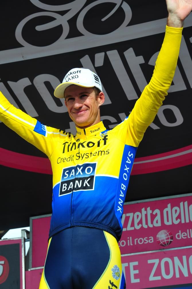 Michael Rogers on the podium