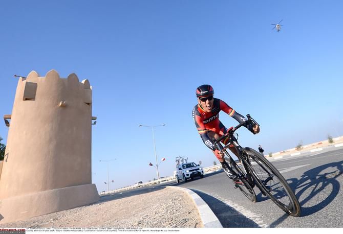 Philippe Gilbert time trials in Qatar
