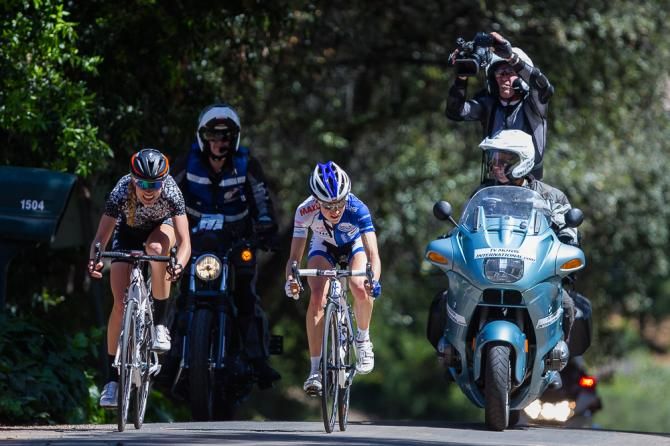 Mara Abbott (United Healthcare) and Tayler Wiles (Specialized-Lululemon) putting time on the peloton
