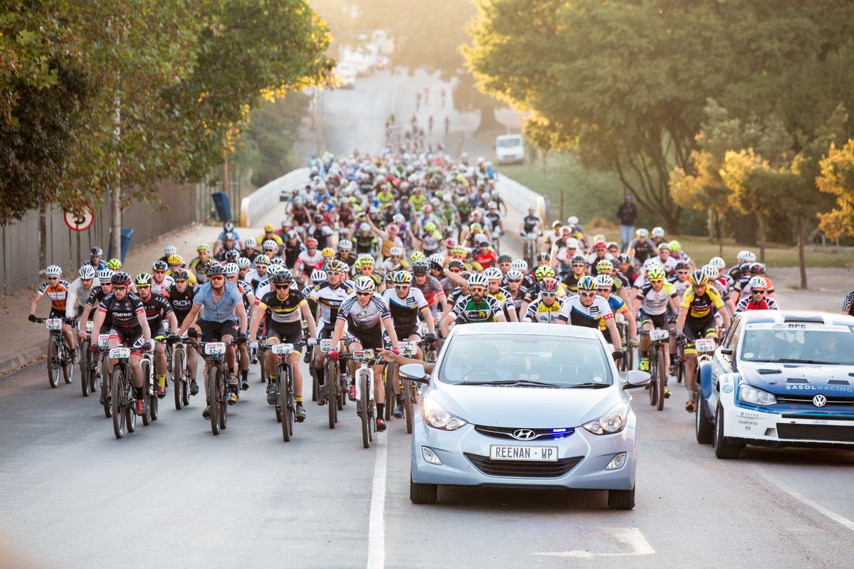 The riders head out for the first stage of Cape Epic