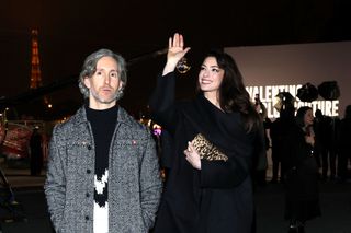 Adam Shulman and Anne Hathaway attend the Valentino Haute Couture Spring Summer 2023 show as part of Paris Fashion Week on January 25, 2023 in Paris, France