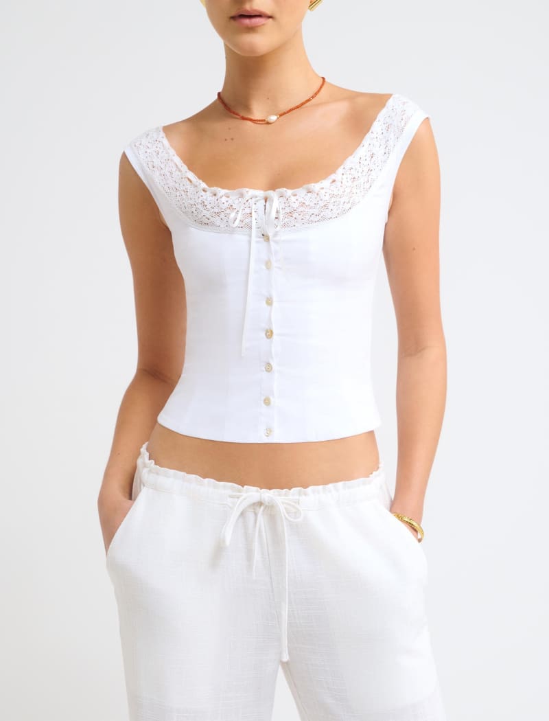 Decolletage Top | White