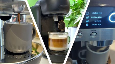 Split image of three capsule coffee makers