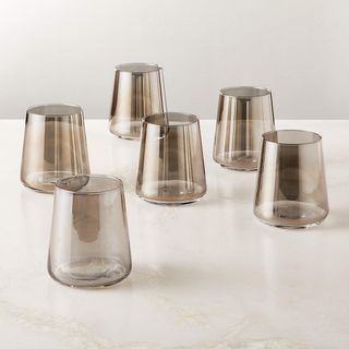 smoke colored drinking glasses