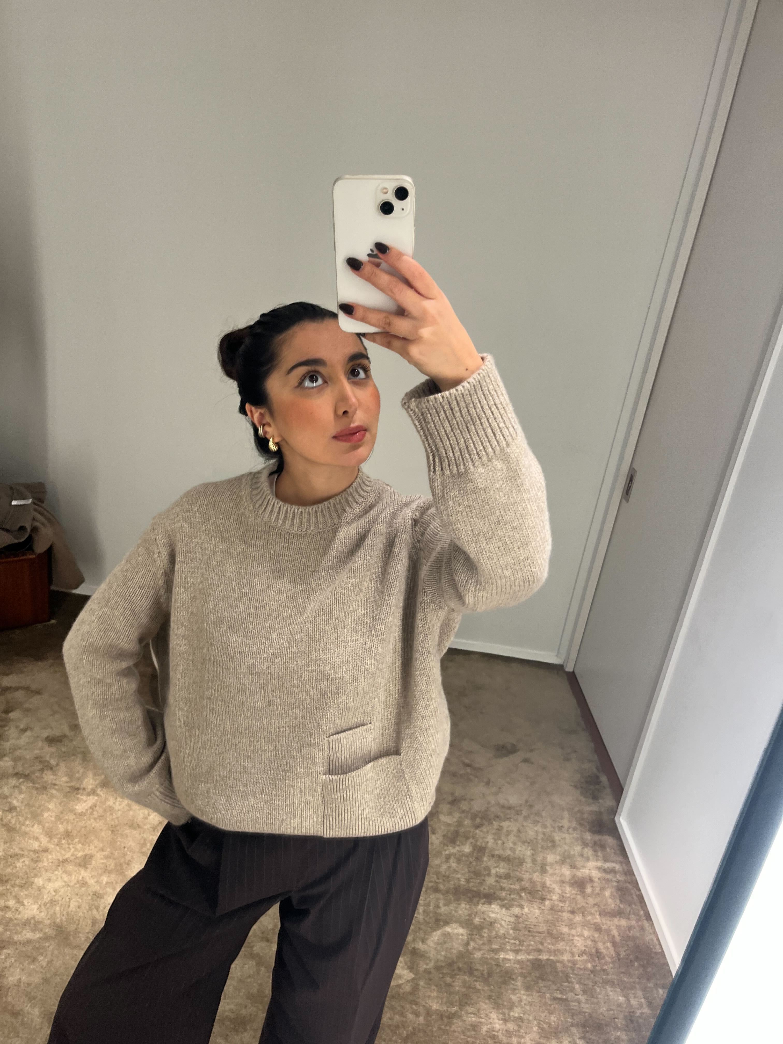 Senior Shopping Editor Marina wearing the Row Mirtle Cashmere jumper