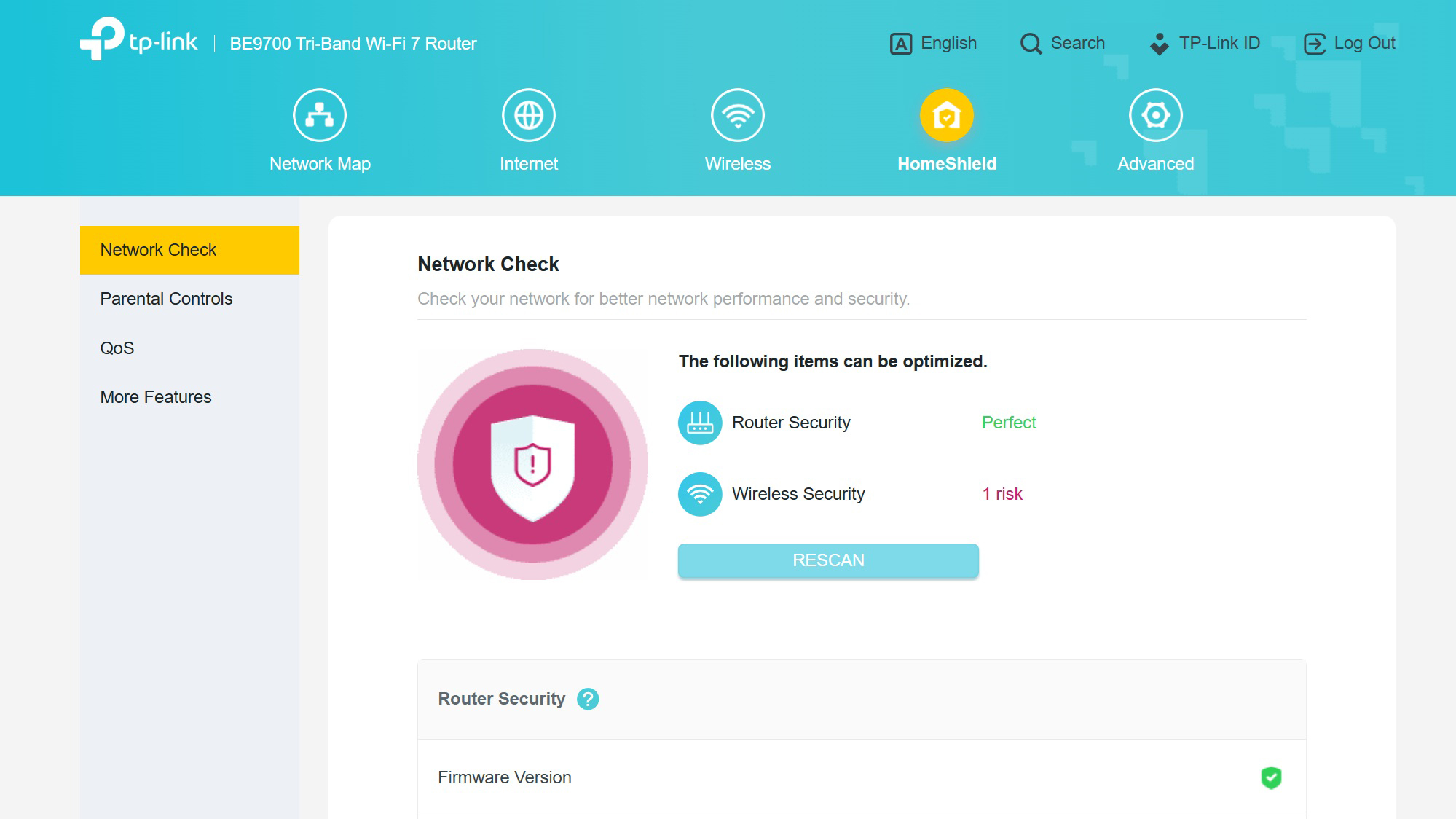 TP-Link Archer BE9700 web screenshot