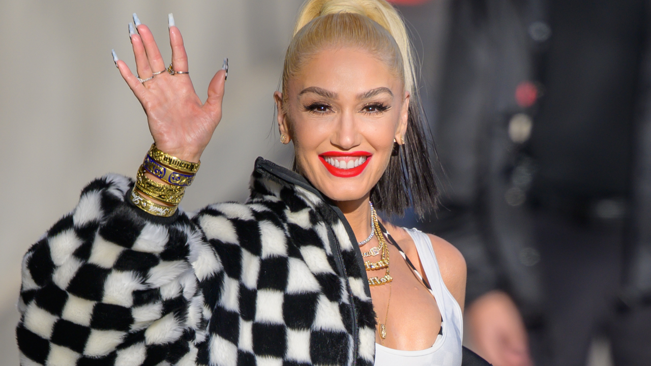 Gwen Stefani is seen at &quot;Jimmy Kimmel Live&quot; on March 24, 2022 in Los Angeles, California