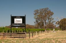Wynns Coonawarra Estate vineyards sign outside Penola, September releases New World
