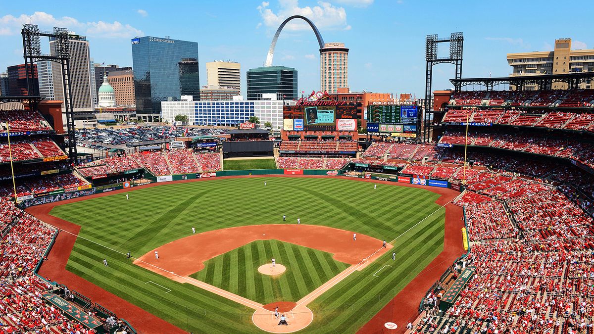 Busch Stadium from the press box area.