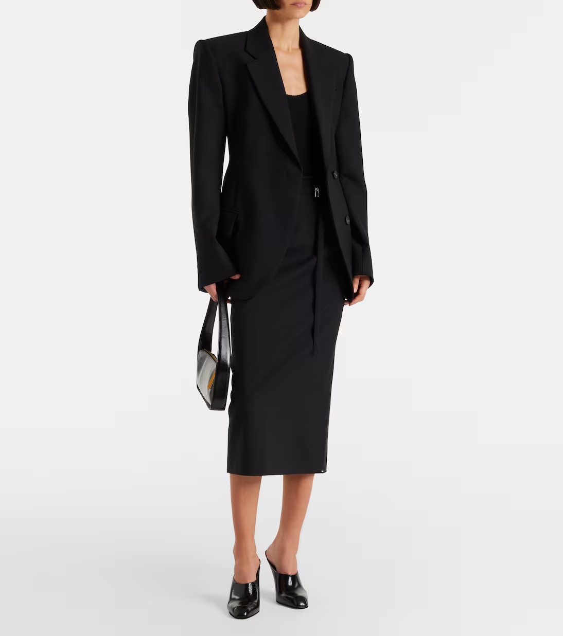 Sportmax, High-rise virgin wool midi skirt