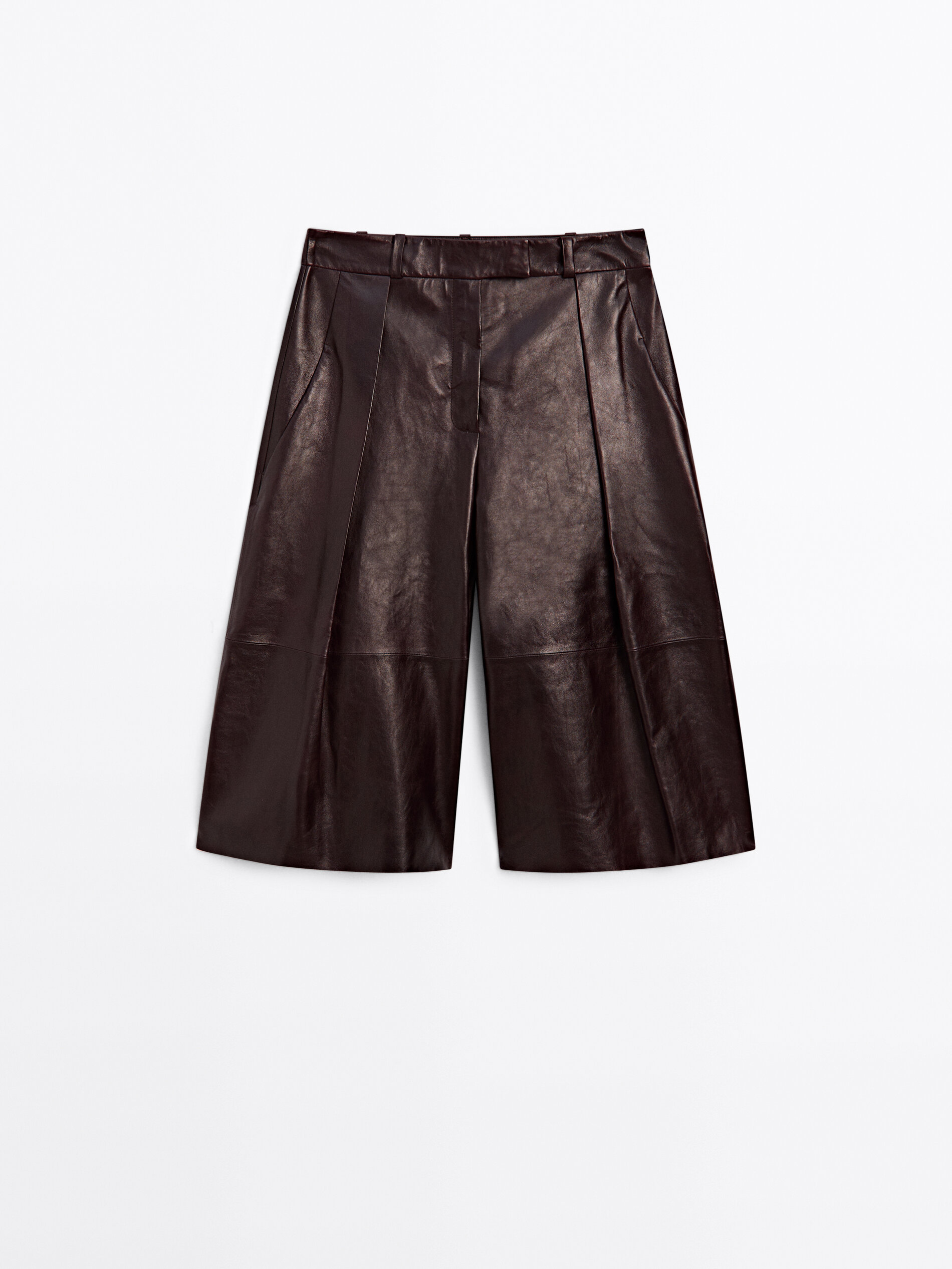Nappa Leather Bermuda Shorts With Darts - Studio
