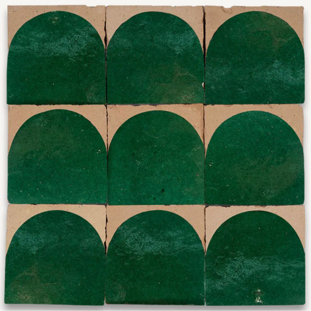 Dark Green Arch Terracotta Zellige