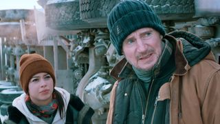 Amber Midthunder and Liam Neeson in Ice Road