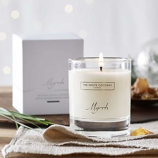 The White company best-selling scent Myrrh candle
