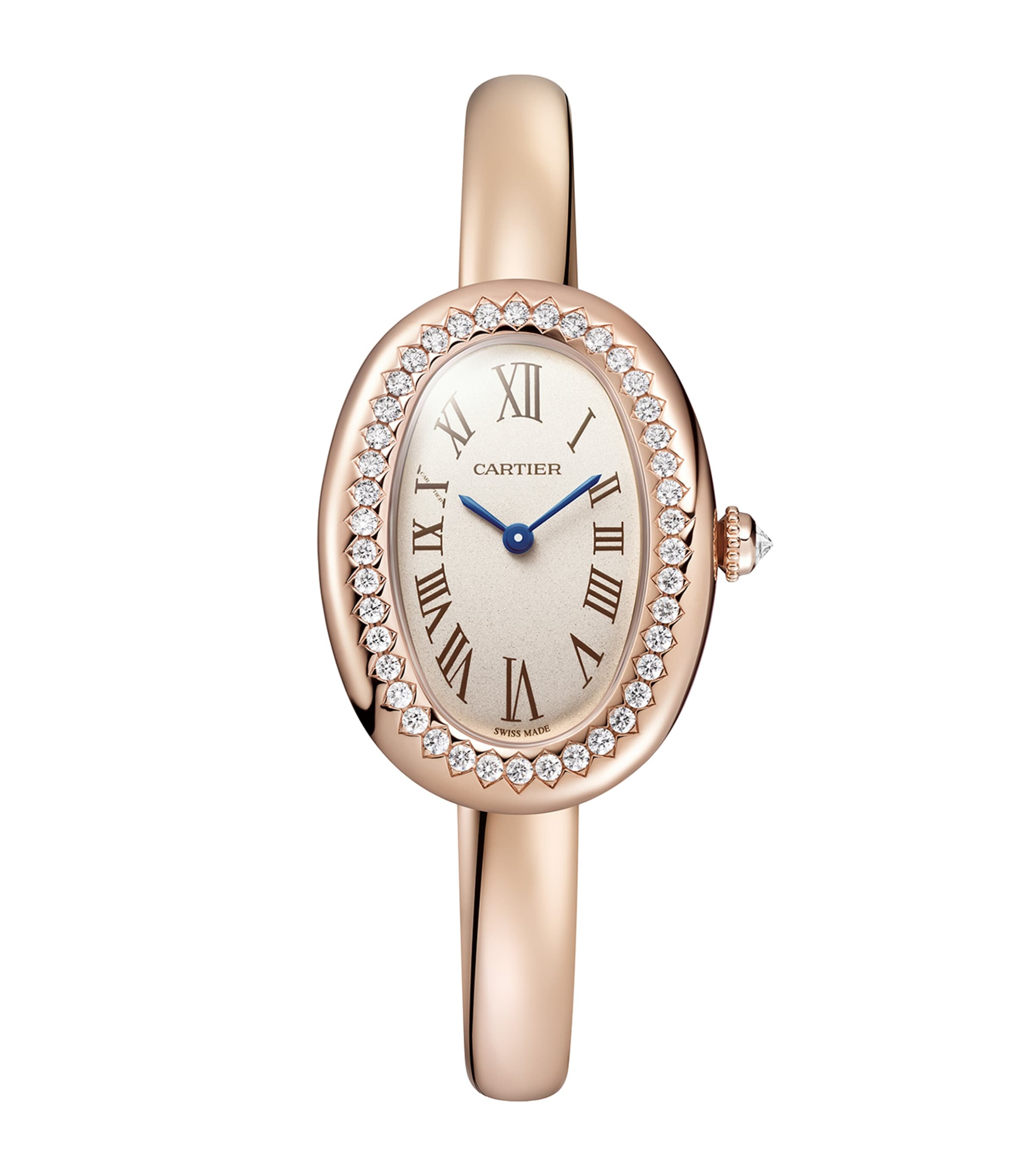 Cartier Small Rose Gold and Diamond Baignoire De Cartier Watch 23.1mm (size 15)